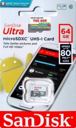 Thẻ nhớ MicroSDHC SanDisk Ultra 64GB 80MB/s 