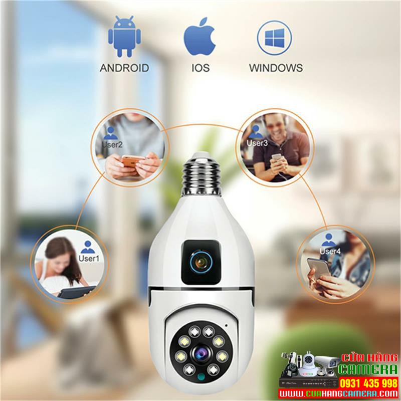 Camera Yoosee Wifi 2 khung hình BÓNG ĐÈN Có màu ban đêm