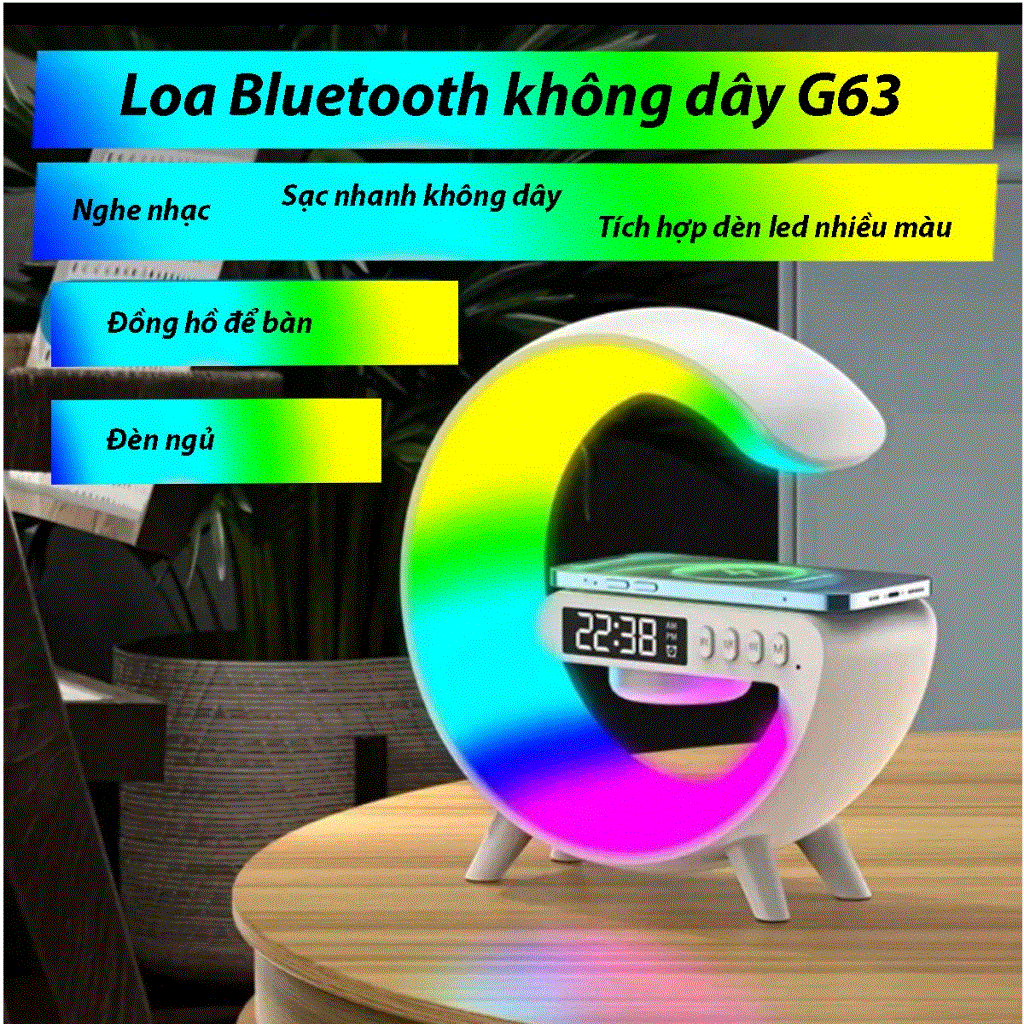 Loa bluetooth chữ G63. Màu sắc led sinh động, ấn tượng
